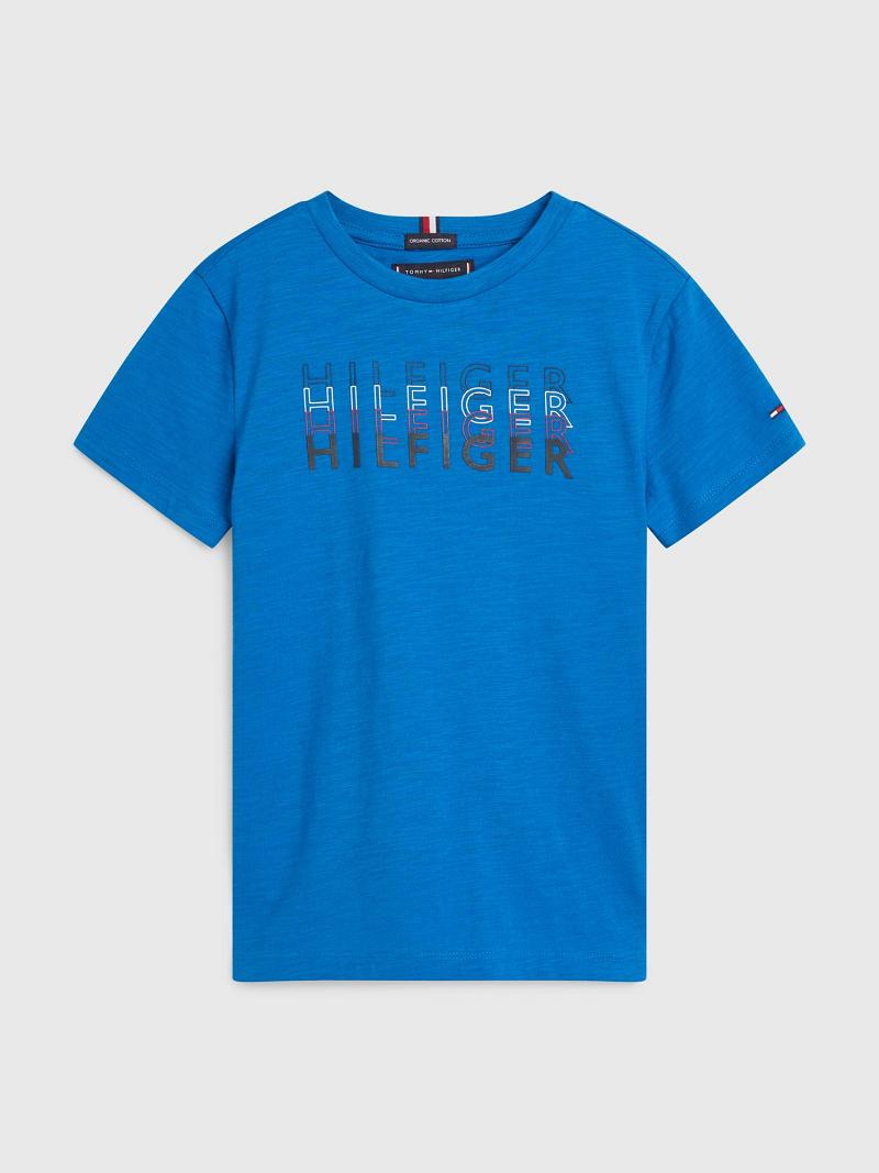 Fiú Tommy Hilfiger Logo Póló Kék | HU 2277NWY